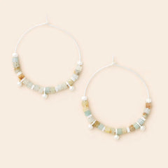 Hoop Earring: Amazonite/Silver: Stone of Courage