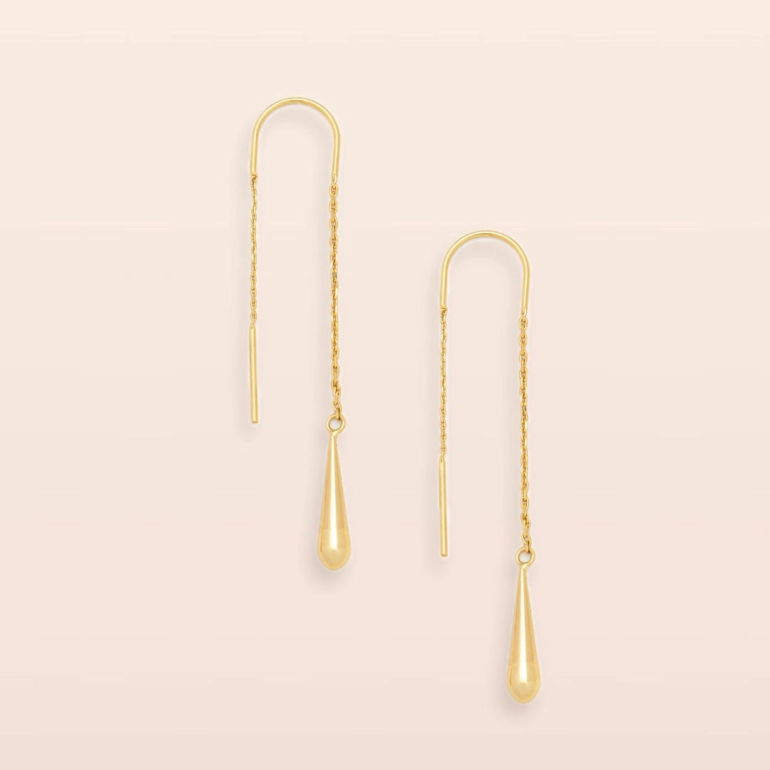 Refined Earring Collection - Teardrop Threader/Gold