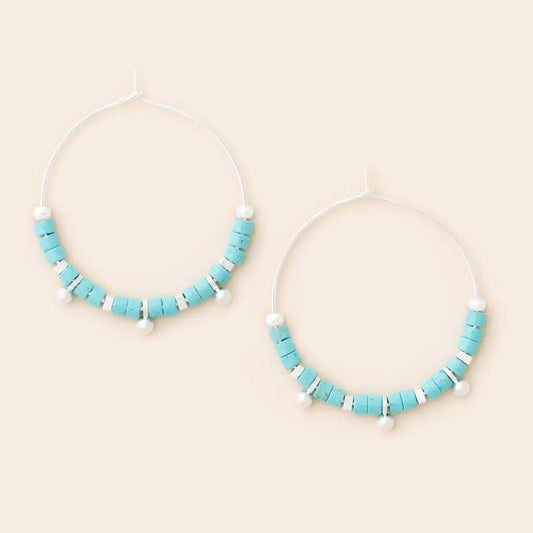Hoop earrings: Turquoise/Silver: Stone of the Sky