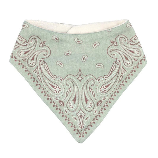 Bandana Bib Set - Brown + Green - Set of 2