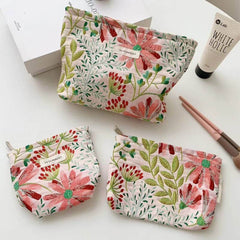 Large Capacity Flower Print Makeup Bag