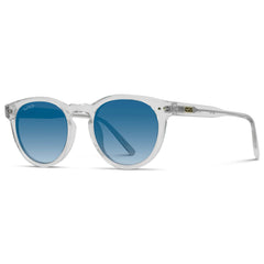 Tate - Round Polarized Sunglasses: Crystal Green Frame / Black Lens
