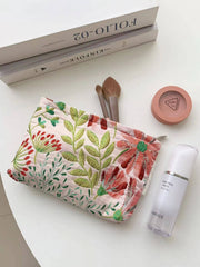 Large Capacity Flower Print Makeup Bag