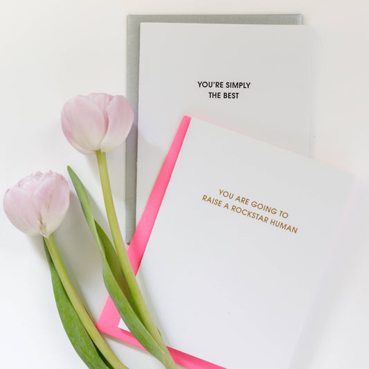 Raise a Rockstar Human Letterpress Greeting Card