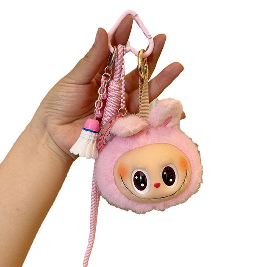 Lalububu Plush Keychain Cute Bag & Car Key Accessory: Pink