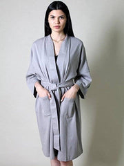 Women's Organic Cotton Bathrobe & Spa Robe: Blush Pink / S/M