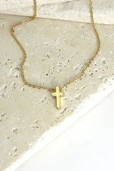 Classic Mini Cross Necklace | Silver