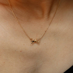 Gold Bow Necklace