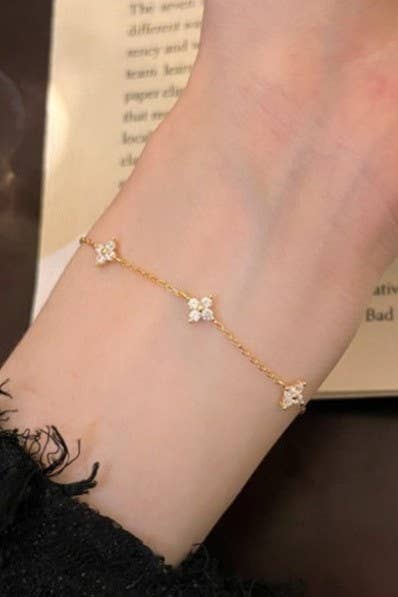 18K Stainless Steel Flower Bracelet | Gold