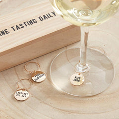 Gold Wine Charms in a Box