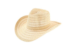 Straw Patterned Cowboy Sun Hat: Beige