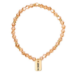 Glass Bead Tagged Bracelet - Gold Plated