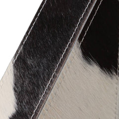 Bookends Set of 2 - White/Black Cowhide Print, 7 in.