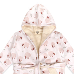 Sheep Baby Hooded Bathrobe (Organic Jersey): NATURAL / One Size (0-9M)