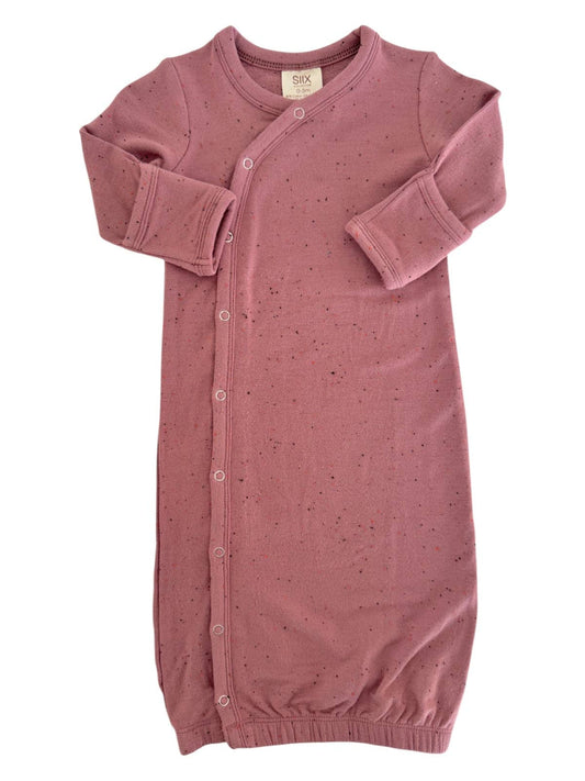 Mauve Speckle / Gown: 0-3M