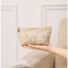 Purple Embroidery Cosmetic Bag/ Large