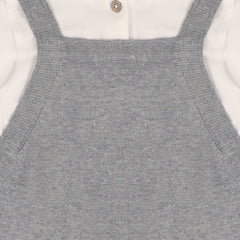 Owl Applique Sweater Knit Baby Overall & Bodysuit (Organic): Heather Grey / 12-18M