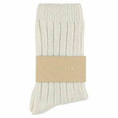 Women Cashmere Crew Socks - Ecru: EU 36/41   UK 3.5/7   US 6/9.5