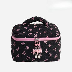 Bow Print Make Up Bag: Pink / Small