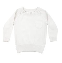 Milan Raglan Sweater Knit Baby Pullover (Organic Cotton): Sky Blue / 6 - 12 Month