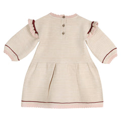 Ella Tex Knit Baby Ruffle Dress (Organic Cotton): Oatmeal / 12-18M