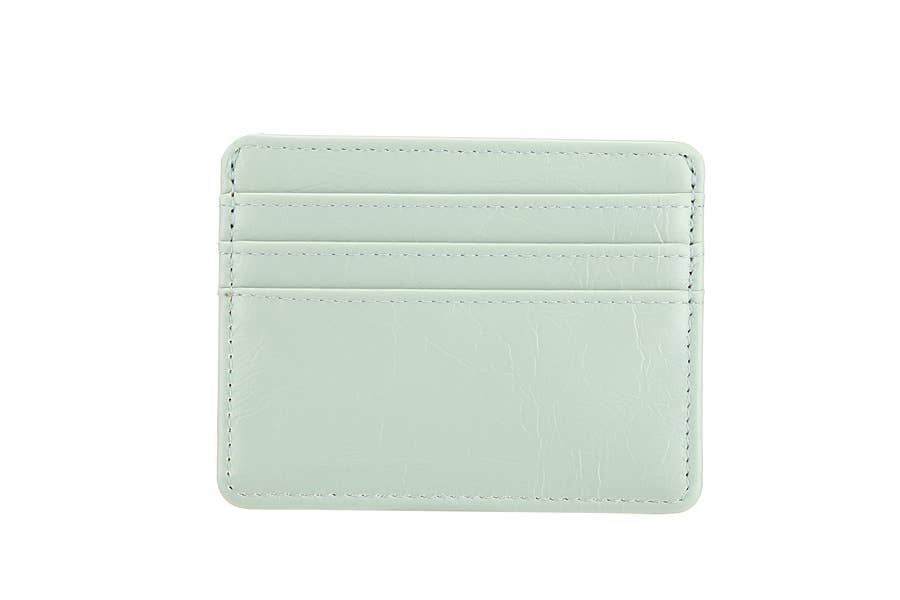 Faux Leather Ladies Card Holder: Green