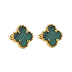 Vintage Clover  Stud Earrings | Black
