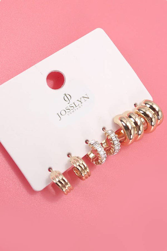 Huggie Earring Trio | Gold