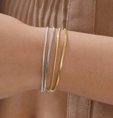 18K Stainless Steel Layered Bracelet | Silver