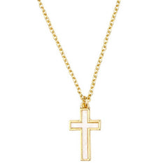 Mother of Pearl Cross Jewelry - Gold Plated