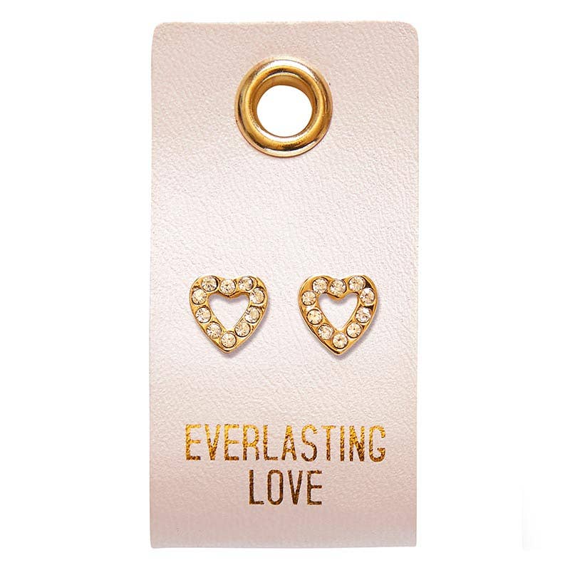 Leather Tag Earrings - Heart "Everlasting Love"