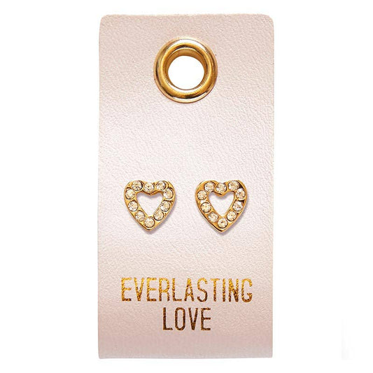 Leather Tag Earrings - Heart "Everlasting Love"