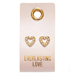 Leather Tag Earrings - Heart "Everlasting Love"