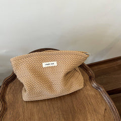 Solid Color Makeup Bag: Coffee