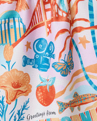 Greetings From California Tea Towel