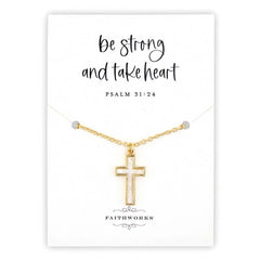 Mother of Pearl Cross Jewelry - Gold Plated
