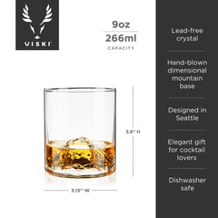 Pacific Northwest Mountain Themed Crystal Tumblers -Set of 2