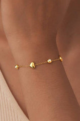 18K Stainless Steel Heart Bracelet | GOLD