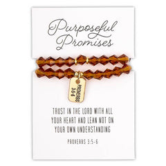 Glass Bead Tagged Bracelet - Gold Plated