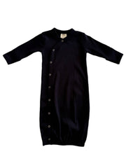 Black / Organic Ribbed Gown: ONE SIZE