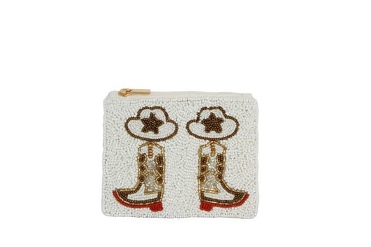 Fully Beaded Western Theme Coin Purse