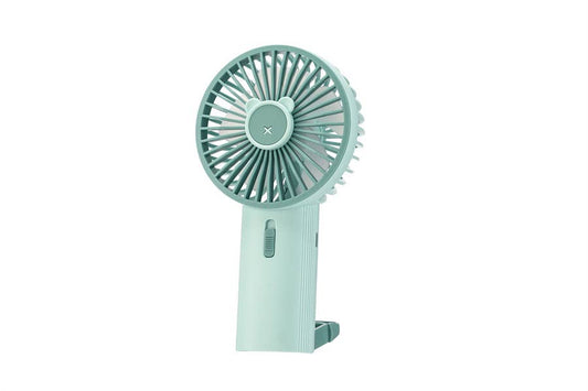 Small Trendy Two Toned  Handheld Personal Fan: Green