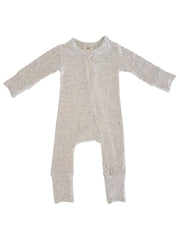 Dove Speckle / 2-Way Zip Romper: 3-6M