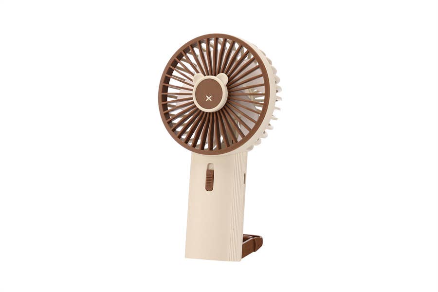 Small Trendy Two Toned  Handheld Personal Fan: Bronze