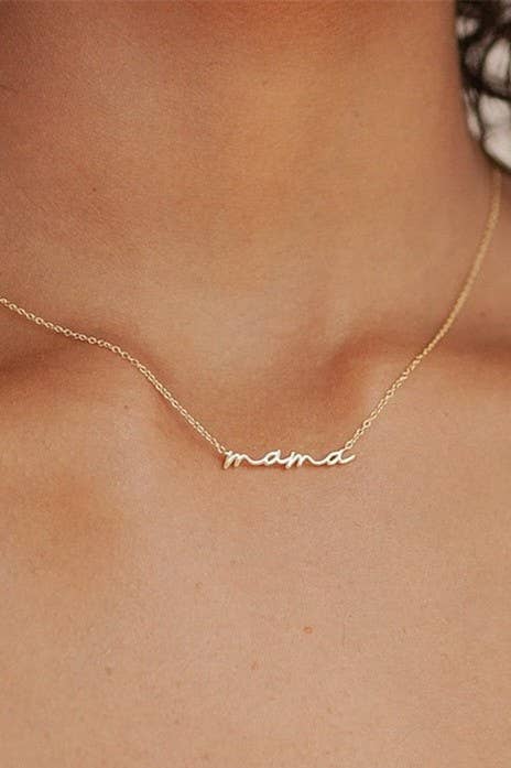 18K Stainless Steel Mama Necklace