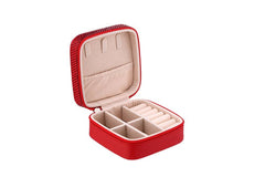 Rhinestone Multi Compartment Jewelry Box: Pink