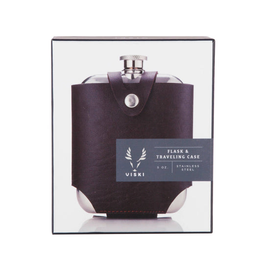 Stainless Steel Flask with Traveling Case