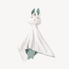 Bunny -Organic Baby Lovey Security Knit Blanket Cuddle Cloth: Pink