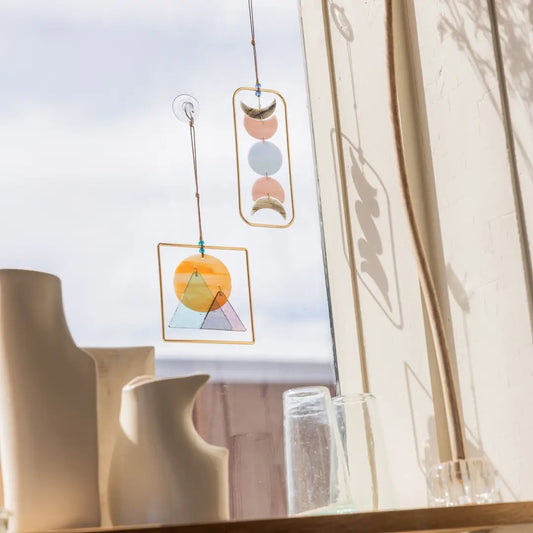 Scout Stained Glass Light Catcher - Sunset Mountains