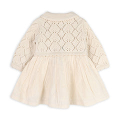 Phoebe Pointelle Knit Sweater Baby Dress (Organic Cotton): Natural / 18-24M